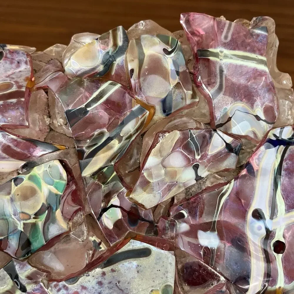 Murano Glass Shards Art Piece Paperweight Trivet Display 7.5